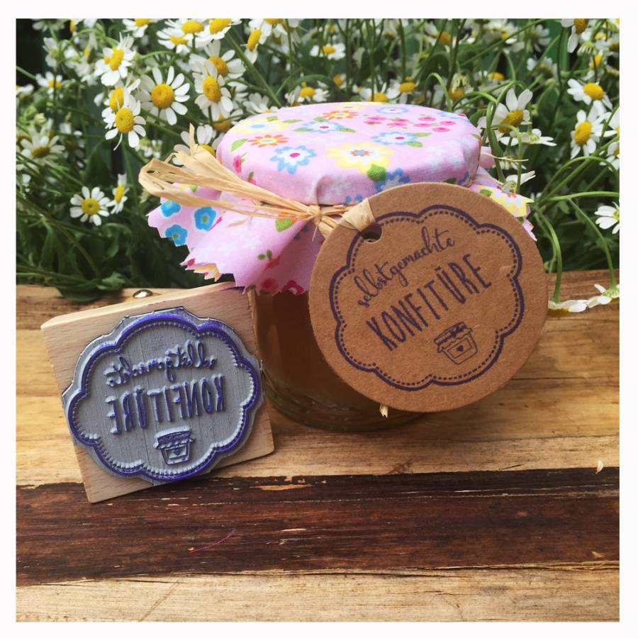 Motivstempel Konfitüre Anwendungsbeispiel Motivstempel Konfitüre Anwendungsbeispiel
