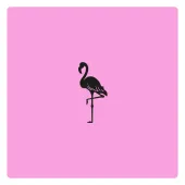 Holzstempel Pattern Flamingo