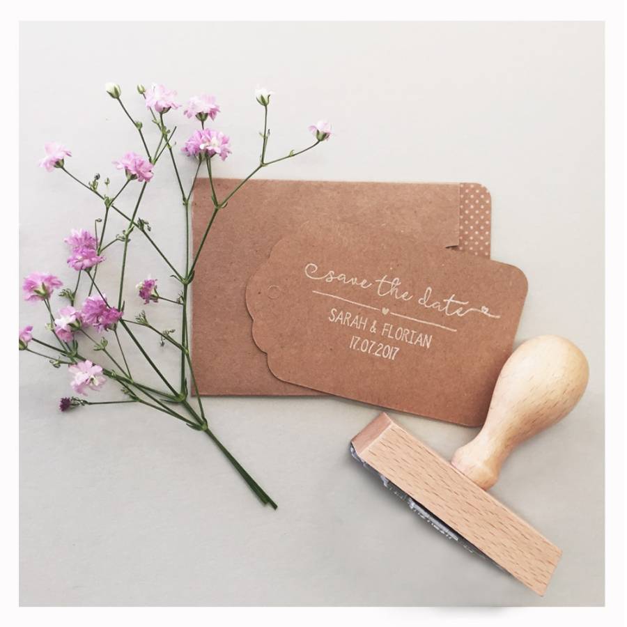 Motivstempel Save The Date Herz Anwendungsbeispiel