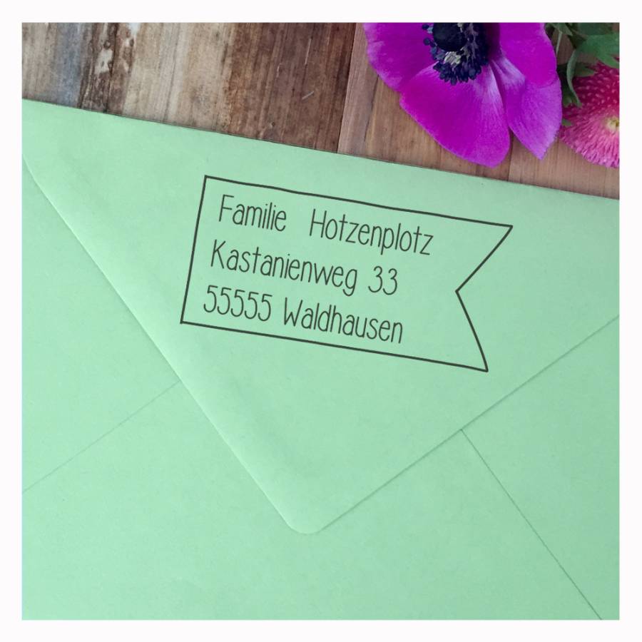 Motivstempel Fähnchen Anwendungsbeispiel Motivstempel Fähnchen Anwendungsbeispiel