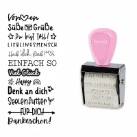 trodat Creative Mini Stempel Nette Botschaften + Kissen Set