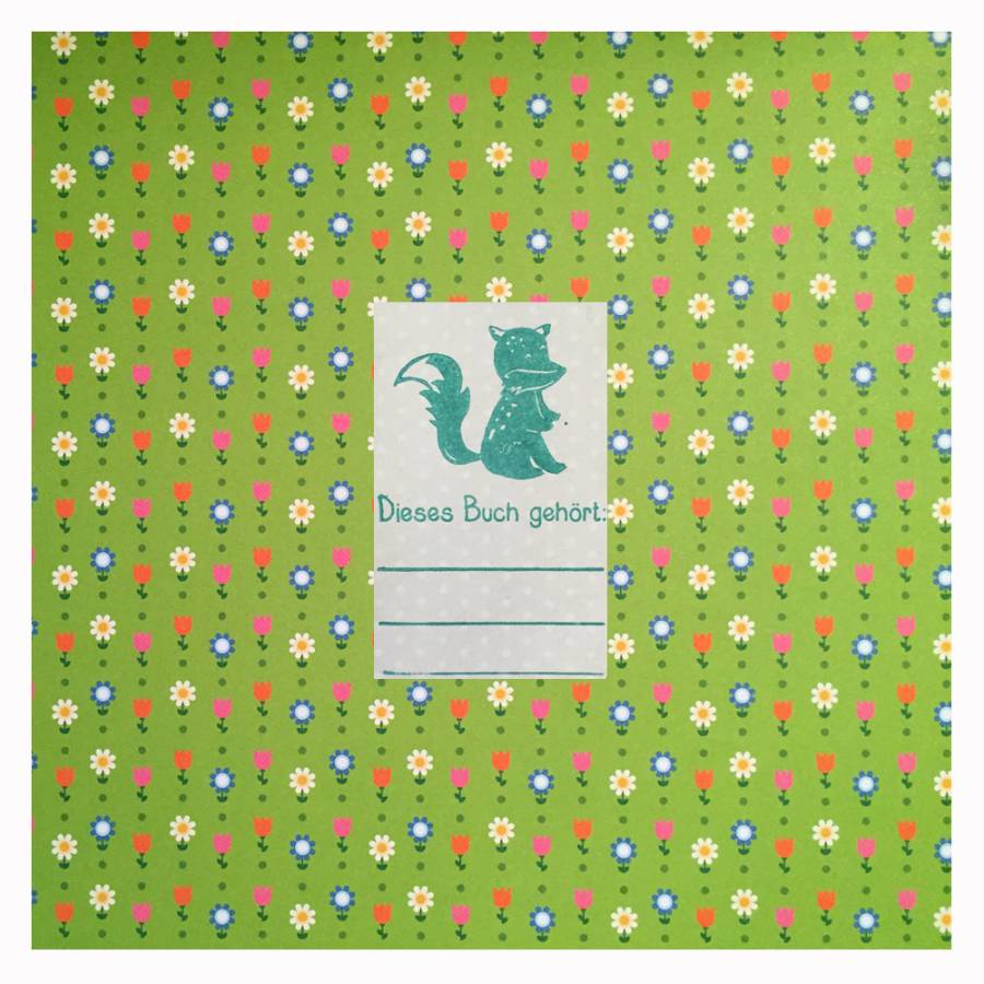 Motivstempel Bücherfuchs Anwendungsbeispiel Motivstempel Bücherfuchs Anwendungsbeispiel
