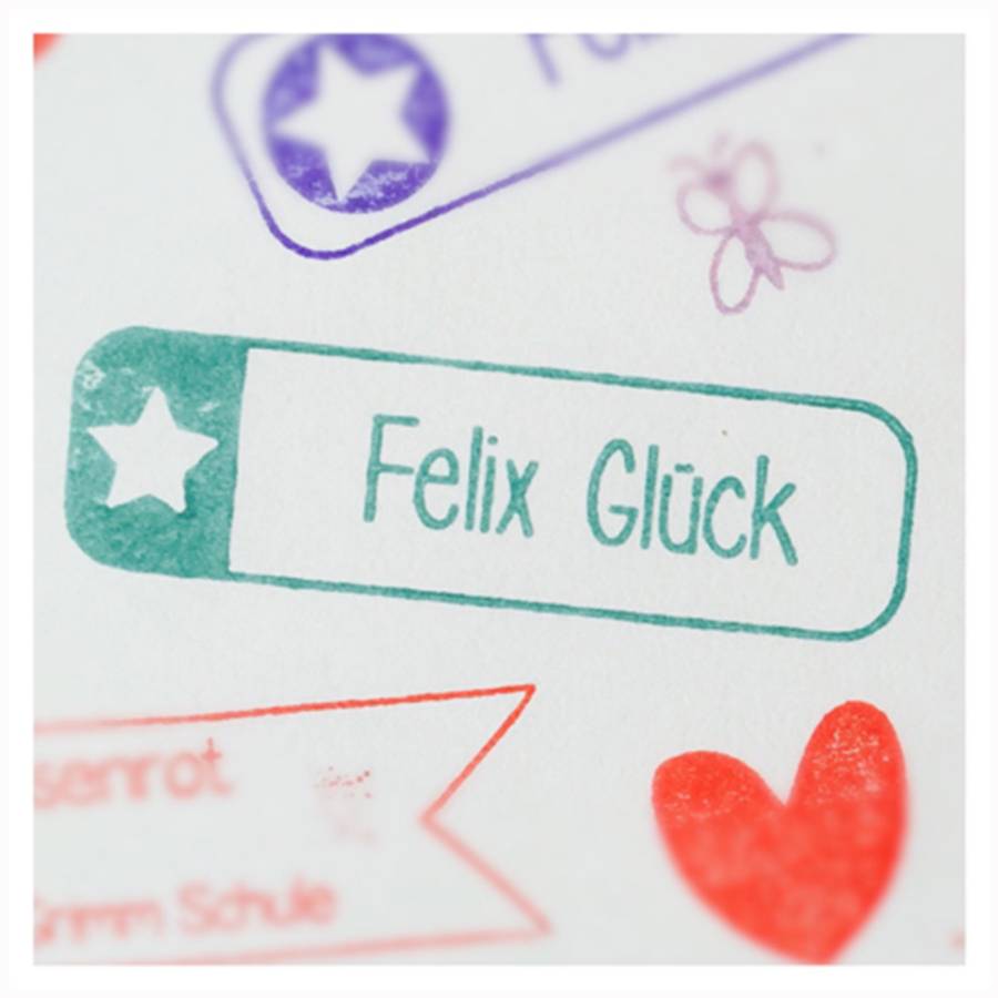 Motivstempel Kindersternchen Anwendungsbeispiel Motivstempel Kindersternchen Anwendungsbeispiel