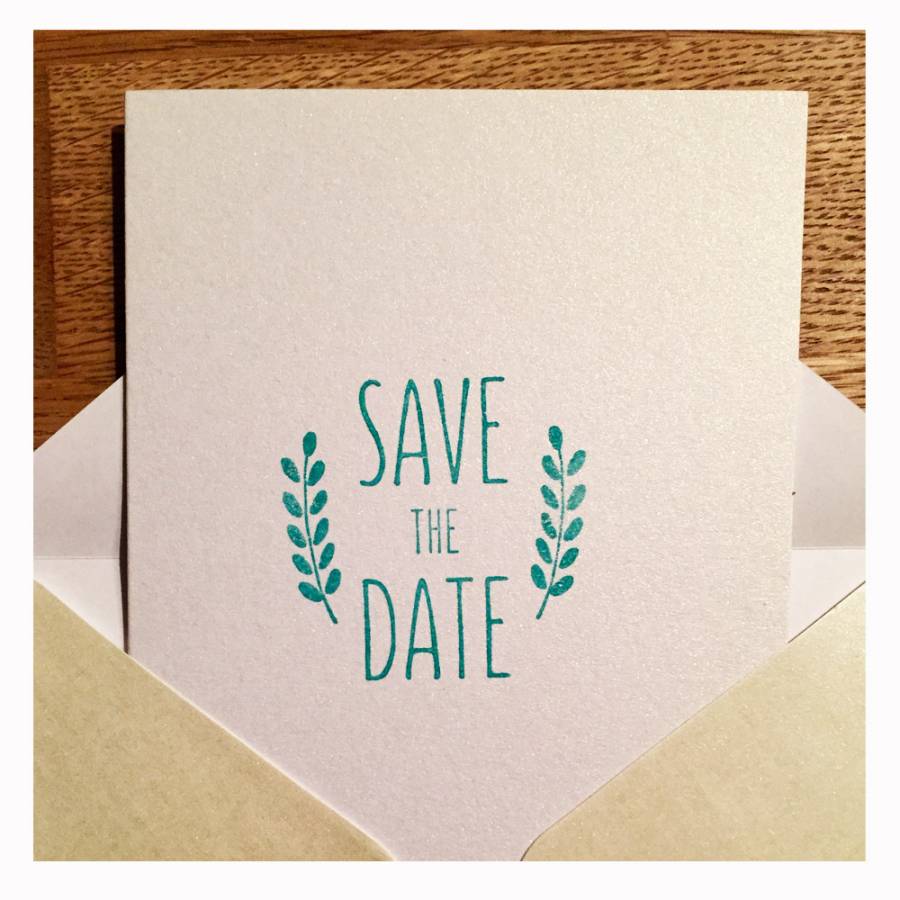 Motivstempel Save the Date Kranz Anwendungsbeispiel