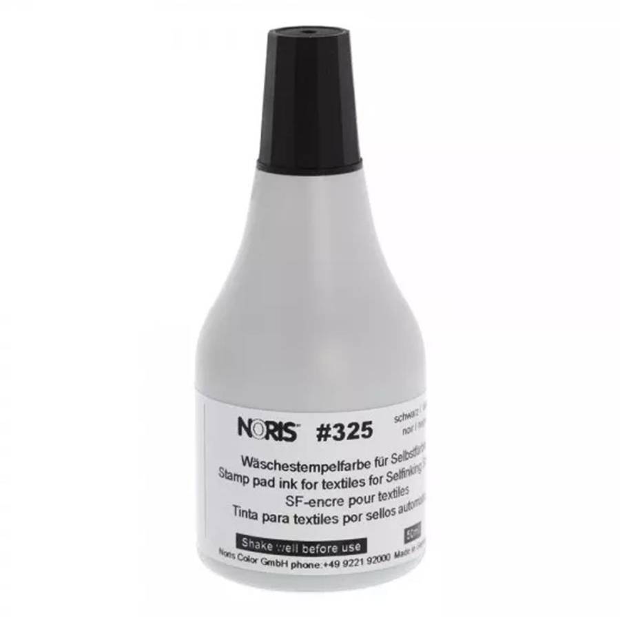 Stempelfarbe Noris 325 Textilfarbe Frontalansicht - schwarz
